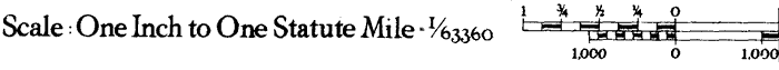 Old UK Ordnance Survey Map scale in Statute Miles and Yards