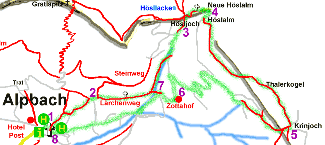 Alpbach, Tirol, Austria Walk Map 7
