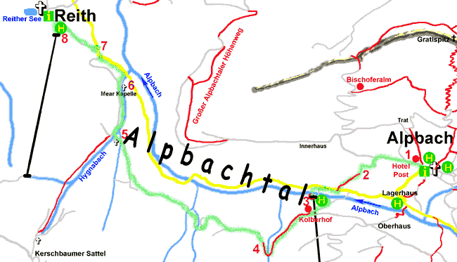 Alpbach, Tirol, Austria Walk Map 8