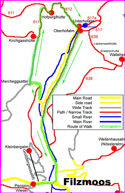 Filzmoos, Austria Walk Map 6