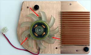 ASUS nvidia Geforce 6600 GT video graphic card heatsink / fan